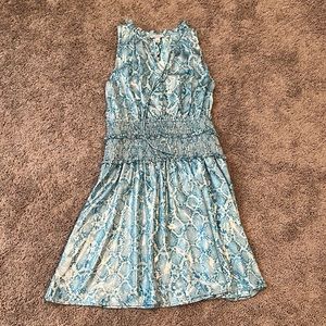 Brand new blue and white dress.